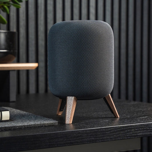 TriPod Max for Apple HomePod England Walnut Wood Stand for Smart Speaker Minimalist Living Gift